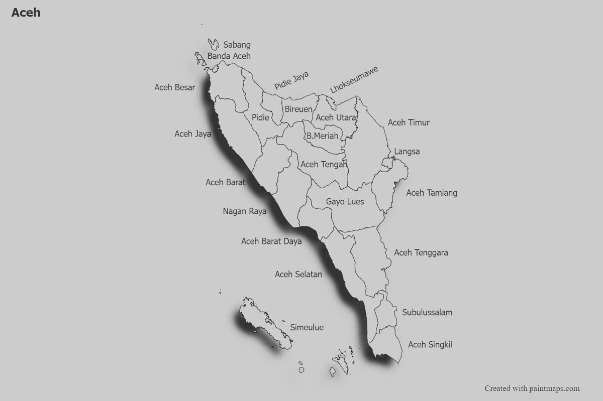 Peta wilayah Aceh dari grand design Nation Rise